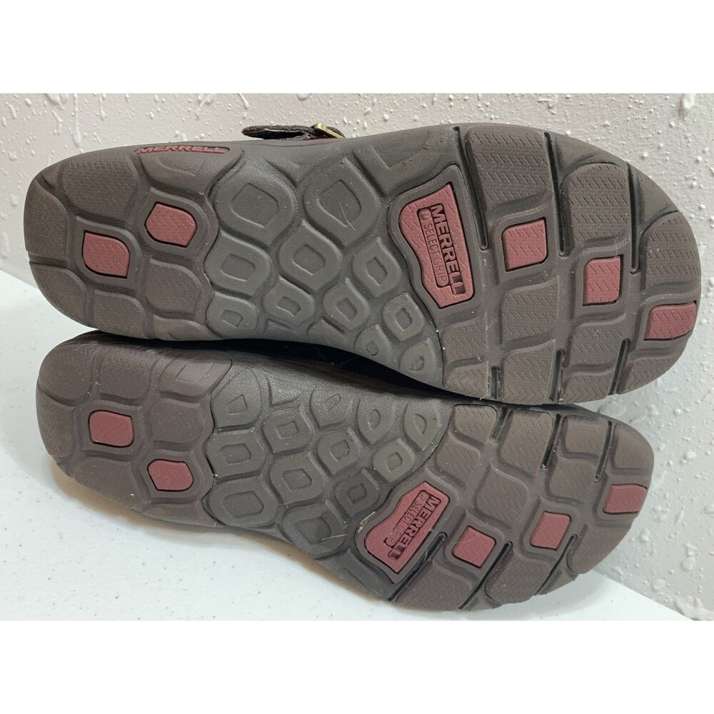 Merrell Dassie Buckle Loafer Shoes Womans 7.5 Deep Red Espresso Leather Comfort - Picture 7 of 11